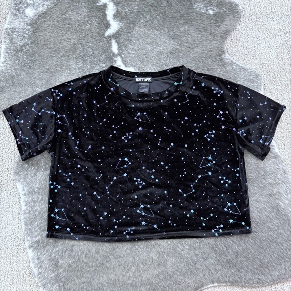 Hot Topic Star Constellation Velvet Crop Top - Picture 5 of 9